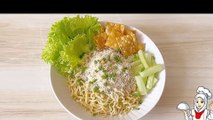 The recipe for processed noodles is very easy with chick