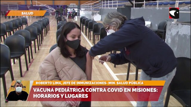 Vacuna pediátrica contra covid en Misiones horarios y lugares