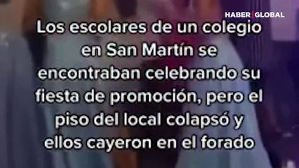 Mezuniyet töreninde eğlenen öğrenciler, yerle bir oldu