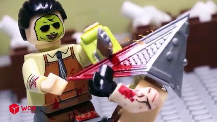 Leatherface Vs Pyramid Head _ LEGO Christmas Night Horror Story