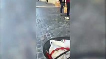 Donna punta da una siringa il video che riprende l'aggressore