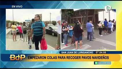 Paviferia en SJL: forman largas colas desde la madrugada para recoger pavo por Navidad