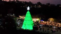 Lebanon Lights up Christmas Tree Made of Recycled Plastic to Raise Awareness