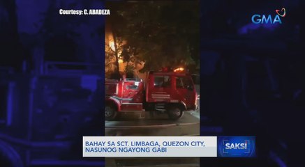 Bahay sa Sct. Limbaga, Quezon City, nasunog ngayong gabi | Saksi