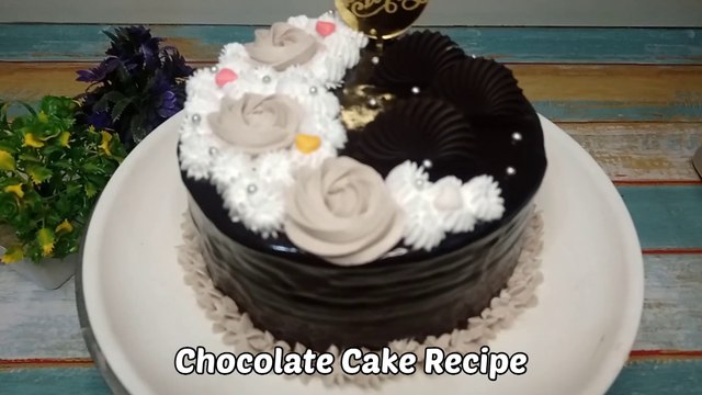 Chocolate Cake Icing With Whipped Cream | Easy Recipe | Without Oven Eggless | Decoration Design |