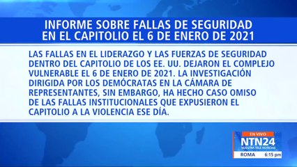 Informe del Partido Republicano revela “fallos de seguridad” en el asalto al Capitolio de 2021
