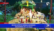 ¡Indignante! Captan a delincuentes robando adornos navideños de Alameda en Surco