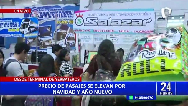 Terminal de Yerbateros: precios de pasajes se elevan en 10% a pocos días celebrarse la Nochebuena