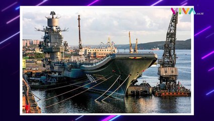 'Nasib Sial' Kapal Induk Semata Wayang Rusia Diamuk Api