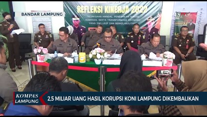 2,5 Miliar Uang Hasil Korupsi Koni Lampung Dikembalikan