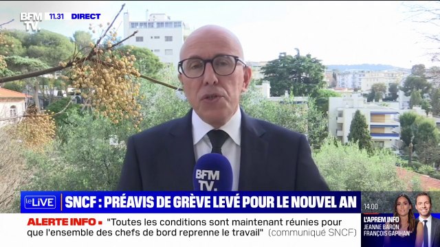 Éric Ciotti se réjouit de la levée du préavis de grève à la SNCF