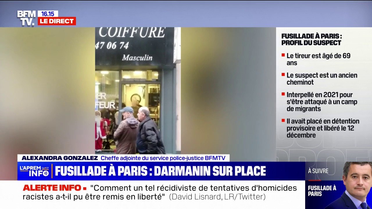 Fusillade à Paris: les images de l'arrestation du tireur présumé dans un salon de coiffure