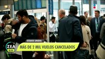Peligro por el frío, más de 2 mil vuelos cancelados en #EUA