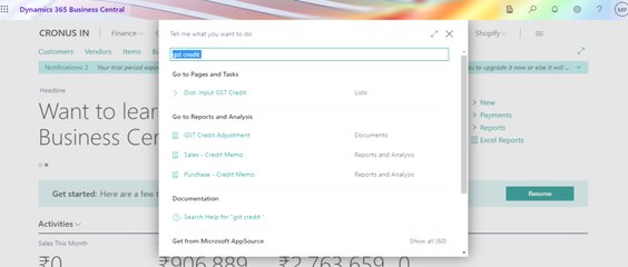 GST "Credit" Adjustment Journal, Number Series selection under General Ledger Setup