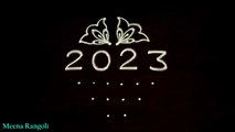 2023 New year Rangoli design with Flowers - new year kolam 2023 - new year muggulu 2023