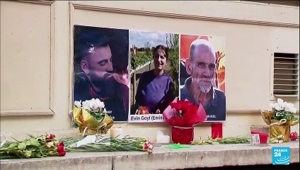 'Members of the French Kurdish community held a peaceful protest on Monday'