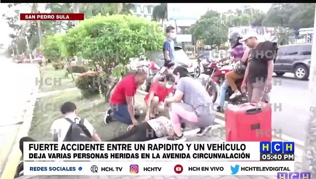 Colisión múltiple deja varias personas heridas en San Pedro Sula