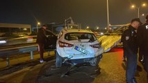 TEM Otoyolu'ndaki zincirleme trafik kazasında motosiklet sürücüsü ağır yaralandı