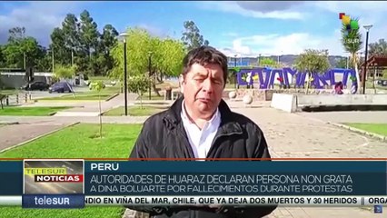 Municipalidad Provincial de Huaraz en Perú declara no grata a la presidenta Dina Boduarte