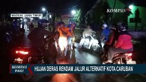 Usai Diguyut Hujan, Jalur Anternatif Kota Caruban Menuju Madiun Terendam Banjir