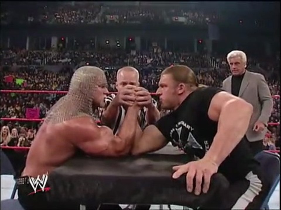 Scott Steiner vs. Triple H- Arm Wrestling Match: On this day in 2002