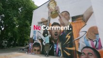 شاهد: جدارية لميسي وهو يرفع كأس العالم مرتديا 