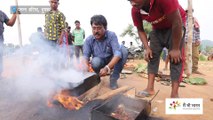 Pig roast in Santal Adivasi Haat | आदिवासी हाट में पोर्क मीट कैसे भूना जाता है | Pork Recipe
