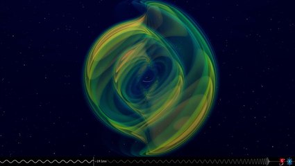 Animation Of Black Hole Merger Emiting Gravitational Waves