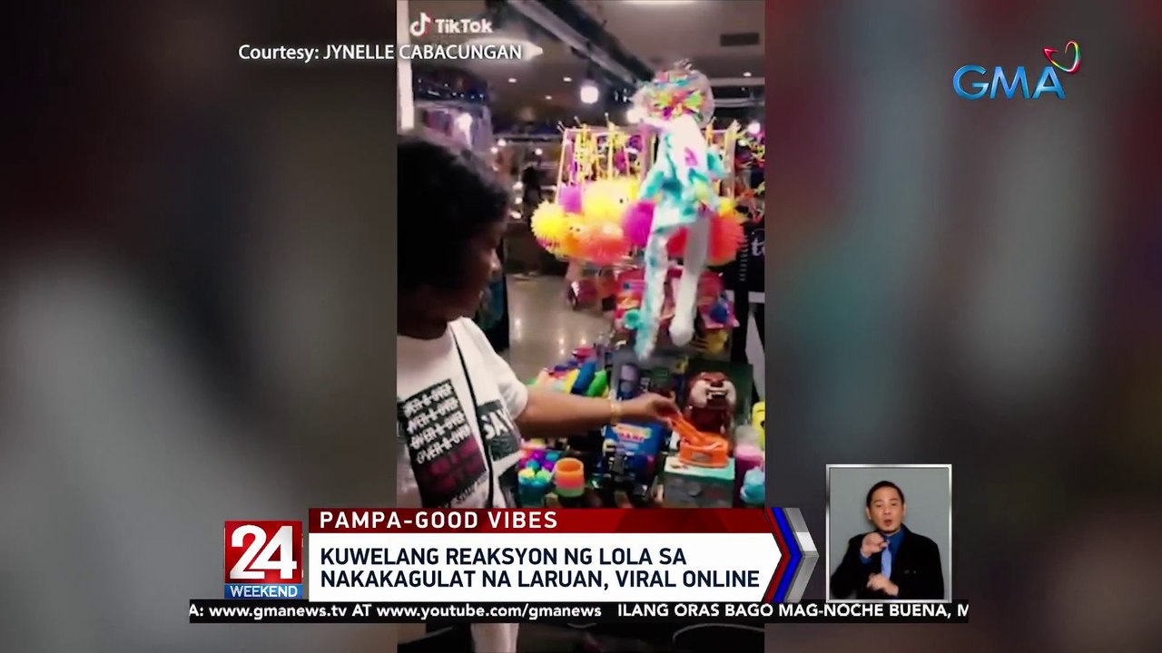 Kuwelang reaksyon ng lola sa nakakagulat na laruan, viral online | 24 Oras Weekend