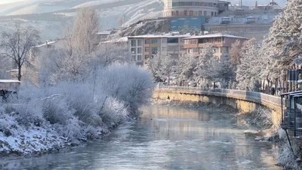 Bayburt'ta termometreler eksi 14 dereceyi gösterdi
