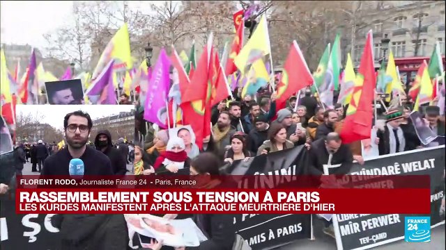 Rassemblement sous tension : les Kurdes manifestent après l'attaque meurtrière à Paris