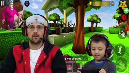 SCARY TEACHER vs. CACTUS Trampoline!  BBAhahahaha  (FGTeeV Completes Chapter 5)