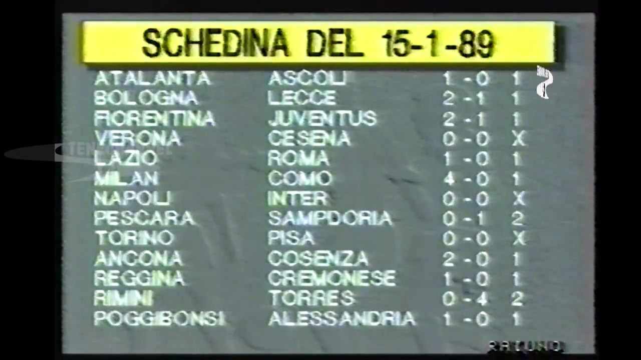 "90° MINUTO": STAGIONE 1988-89, 15 GENNAIO 1989!