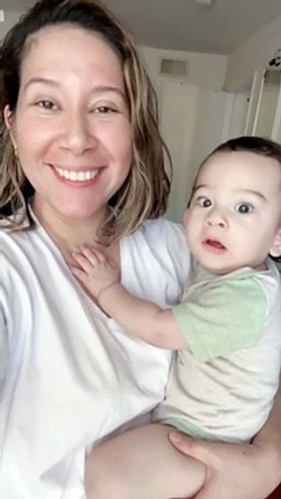 Baby Petrified by Mom's Face Filter