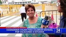 Familias se reencuentran en el aeropuerto Jorge Chávez para celebrar Navidad