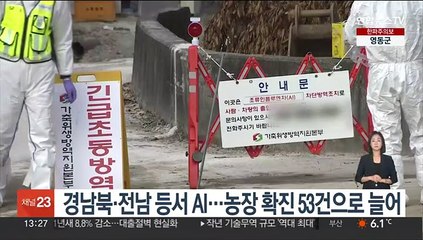 경남북·전남 등서 AI…농장 확진 53건으로 늘어