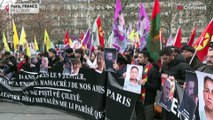 شاهد: أعمال عنف تتخلل مسيرة الأكراد في العاصمة الفرنسية باريس