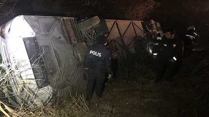 Konya'da yolcu otobüsü devrildi: 15 yaralı