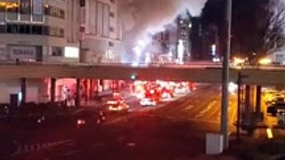 Fire incident near Sendai station, Japan 仙台駅近くのもつ鍋の店で火事