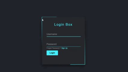 Login form with animated border and input box CSS Only