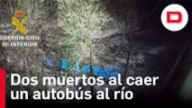 Dos muertos y tres desaparecidos al caer un autobús a un río de Pontevedra