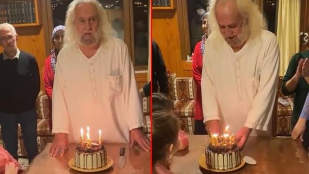 Hasan Mezarcı yine sahnede! Noel'de doğum günü kutlaması yaptı, çevresindekiler İyi ki doğdun Mesih tezahüratı yaptı