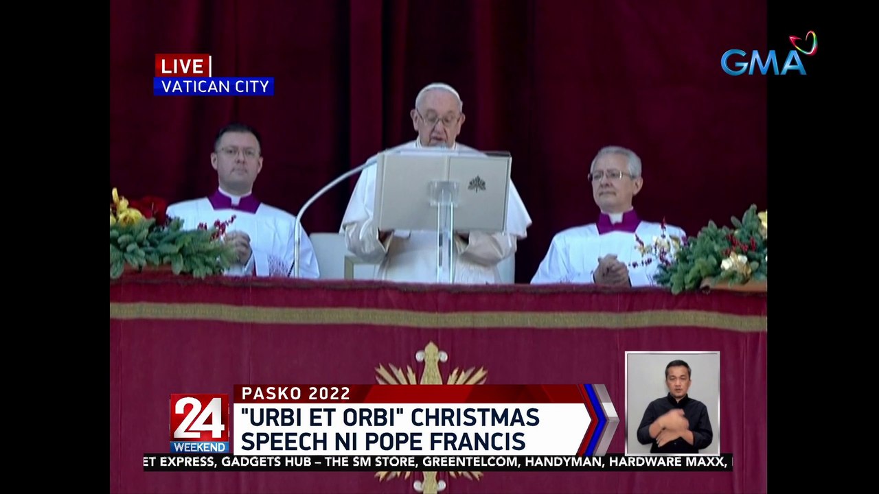 "Urbi Et Orbi" Christmas speech ni Pope Francis | 24 Oras Weekend