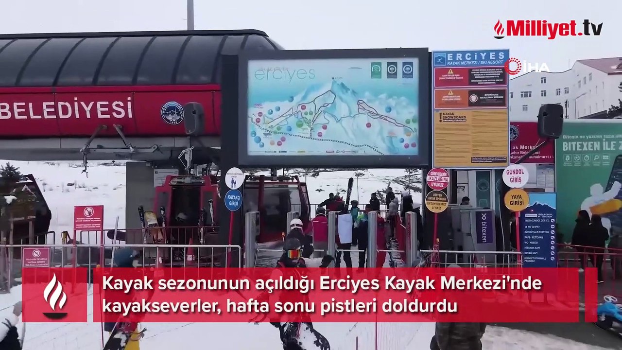 Sezonu açan Erciyes'te hafta sonu yoğunluğu