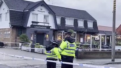 Download Video: Police cordon off Wallasey pub after woman shot dead in Christmas Eve shooting