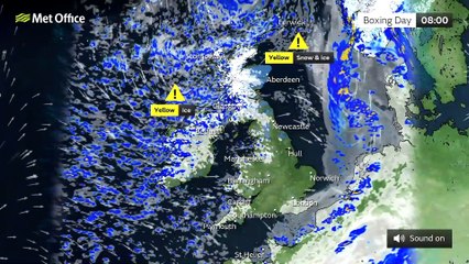 Met Office Evening Weather Forecast 25/12/22 – Turning colder for Boxing Day