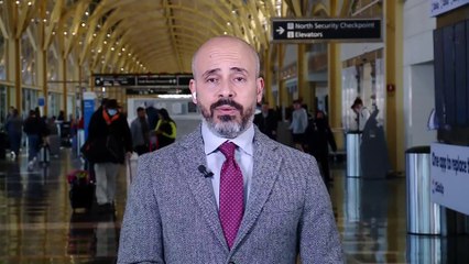 العربية بجولة في مطار رونالد ريغن لرصد حركة المسافرين التي تأثرت بالعاصفة الثلجية