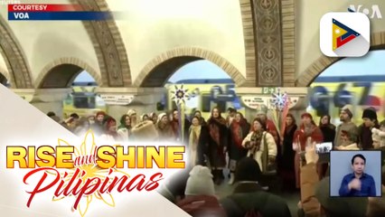 Mga taga-Ukraine, nagdiwang ng Pasko sa Metro train station