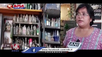 Woman Makes Variety Designs With Liquor Bottles _ Gujarat _ V6 Weekend Teenmaar