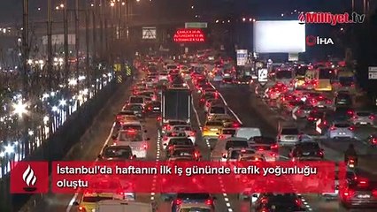 İstanbul'da haftanın ilk iş gününde trafik yoğunluğu oluştu